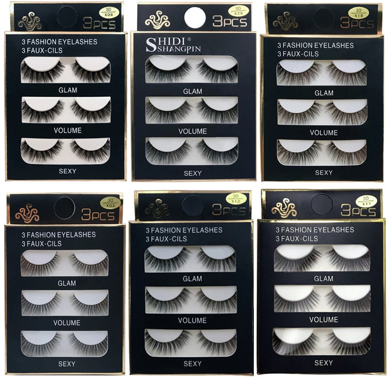 3 pairs 3D Faux Mink Eyelashes