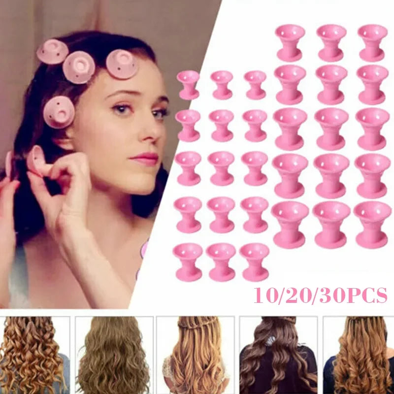 20/set Soft Rubber Hair Care Rollers (Silicone)