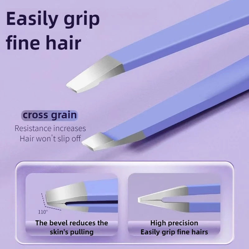 4Pcs Eyebrow Tweezers Hair Removal Stainless Steel Eyelash Clip Professional Lash Tweezer Set Eyebrow Forceps Tip Makeup Tools